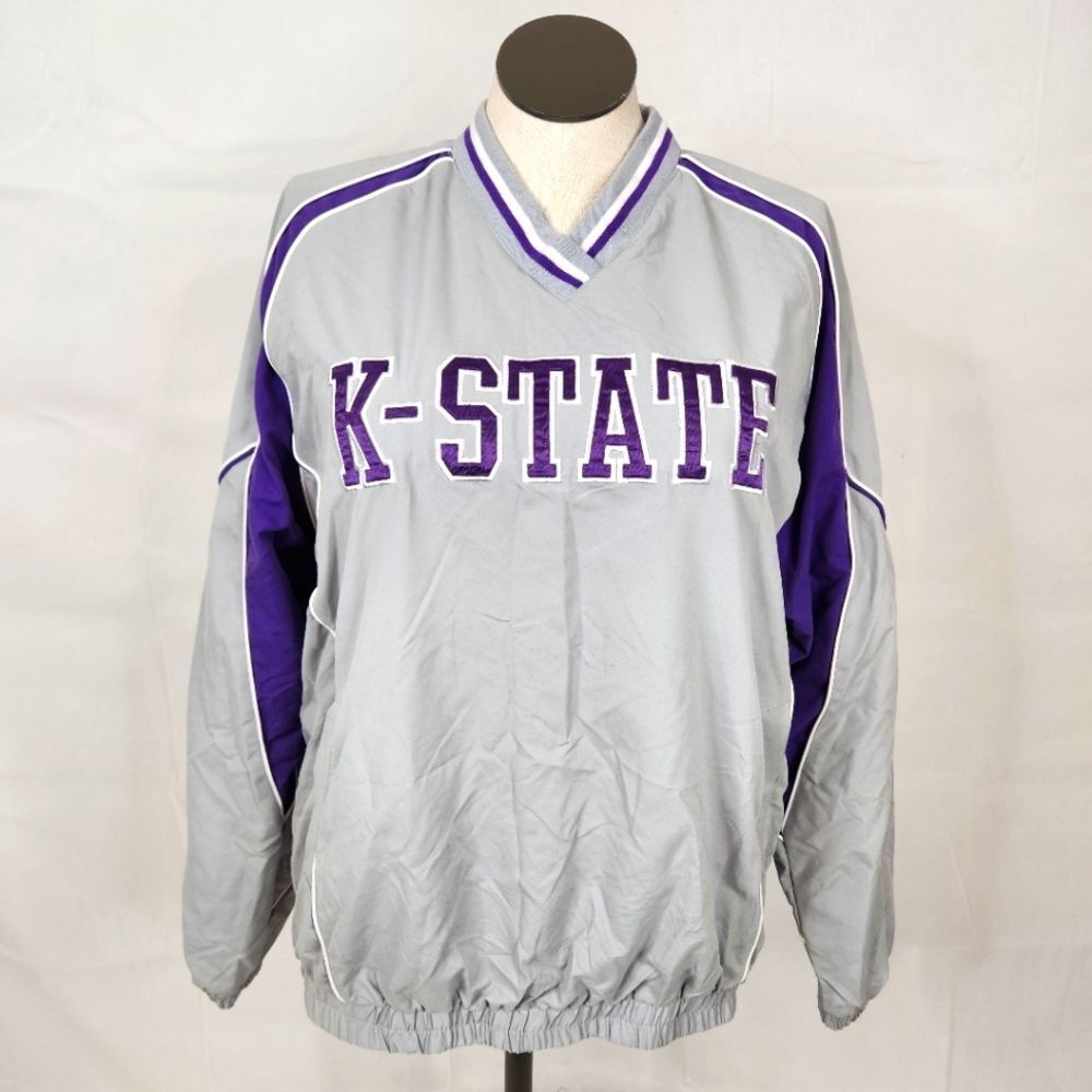 VTG K-State Gray and Purple Pullover Jacket M